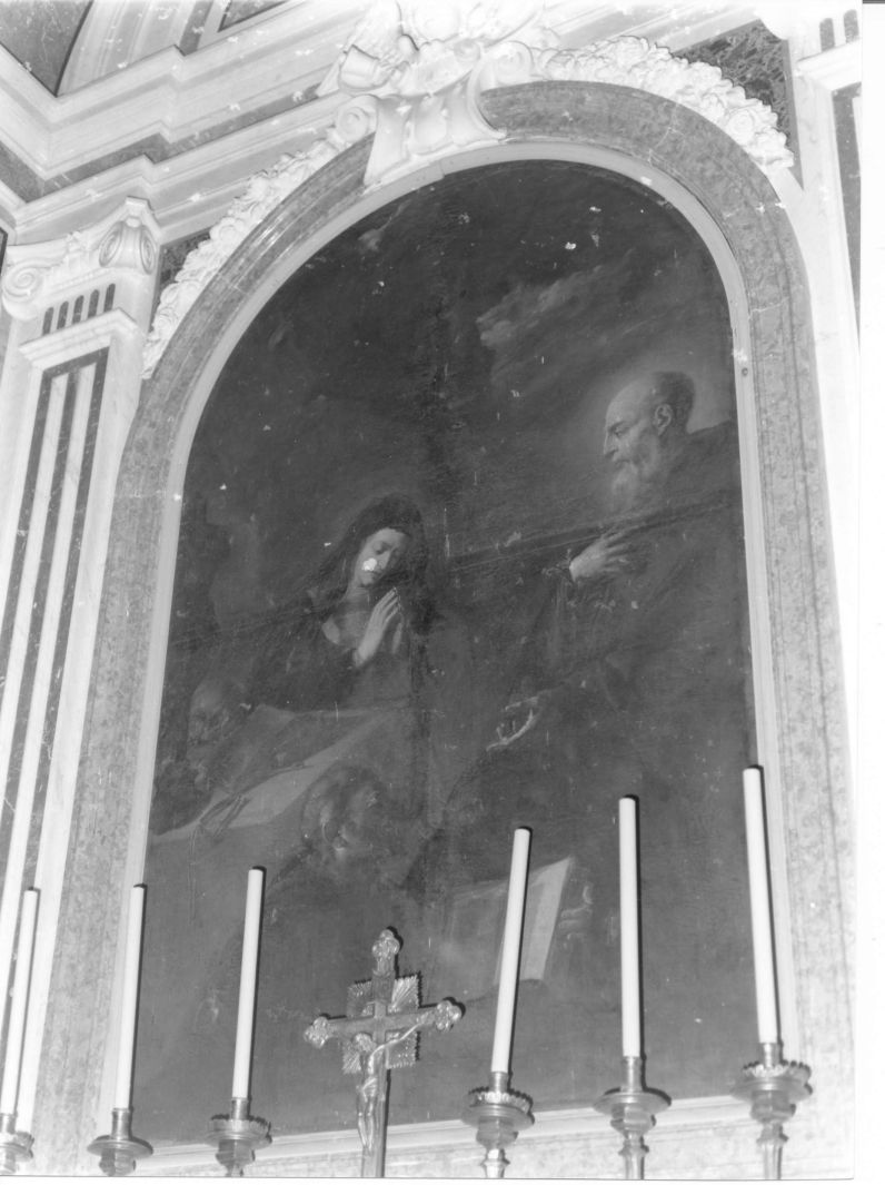 San Benedetto visita Santa scolastica (dipinto) - ambito Italia meridionale (sec. XIX)