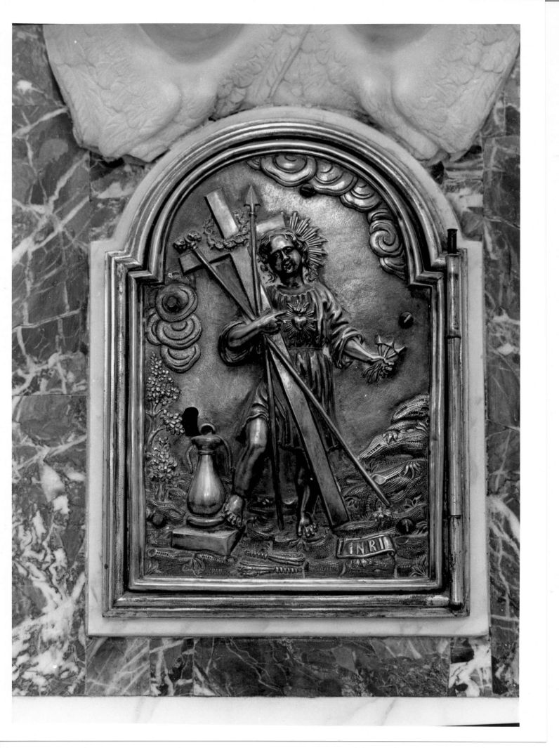 Gesù con i simboli della passione (sportello di tabernacolo, elemento d'insieme) - bottega napoletana (metà sec. XIX)