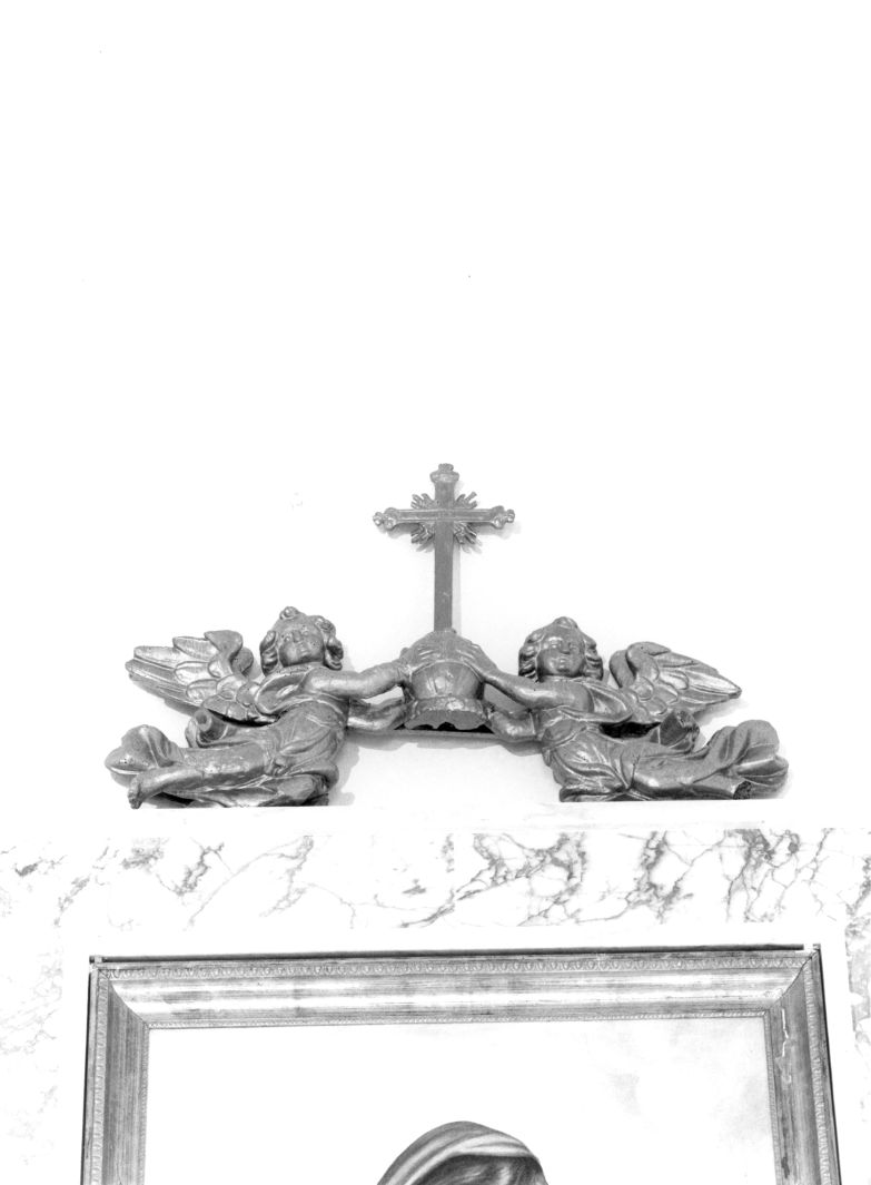 angeli reggenti la croce (scultura) - bottega campana (sec. XVIII)
