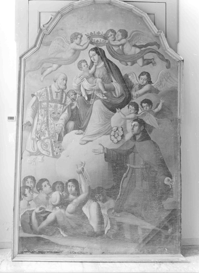 San Simone Stock intercede per le anime del purgatorio (dipinto) di Foschini Michele (attribuito) (seconda metà sec. XVIII)