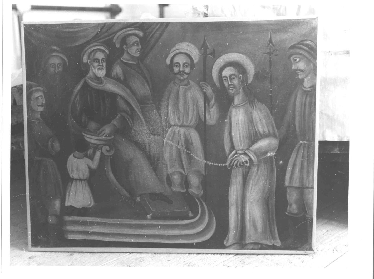 stazione I: Gesù condannato a morte (dipinto, elemento d'insieme) - ambito campano (sec. XVIII)
