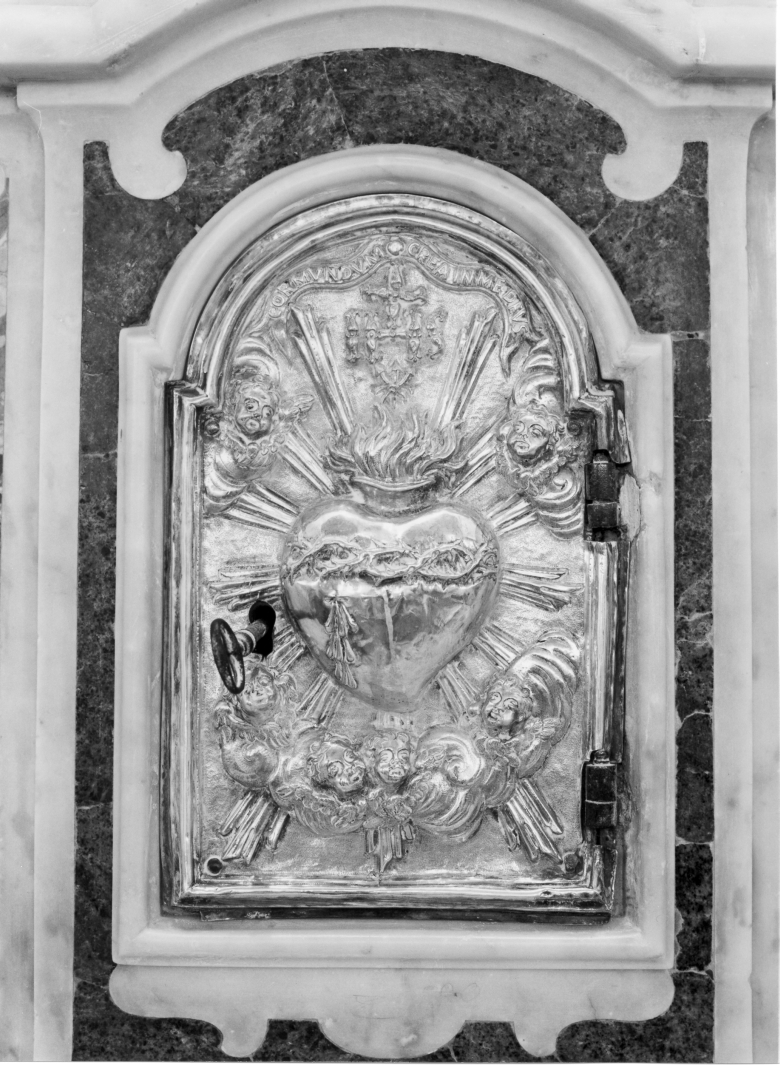 Sacro Cuore di Gesù (sportello di tabernacolo, elemento d'insieme) - bottega napoletana (seconda metà sec. XVIII)