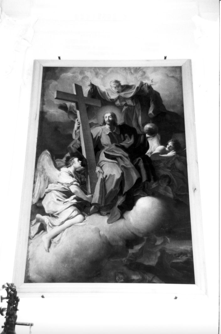 Cristo redentore con Dio Padre e angeli (dipinto, opera isolata) di Vaccaro Domenico Antonio (sec. XVIII)