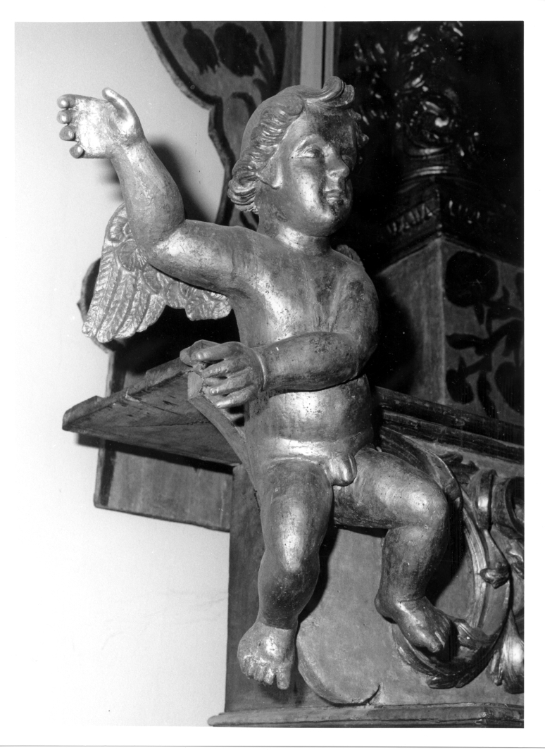 angelo (scultura, elemento d'insieme) - bottega campana (inizio sec. XVII)