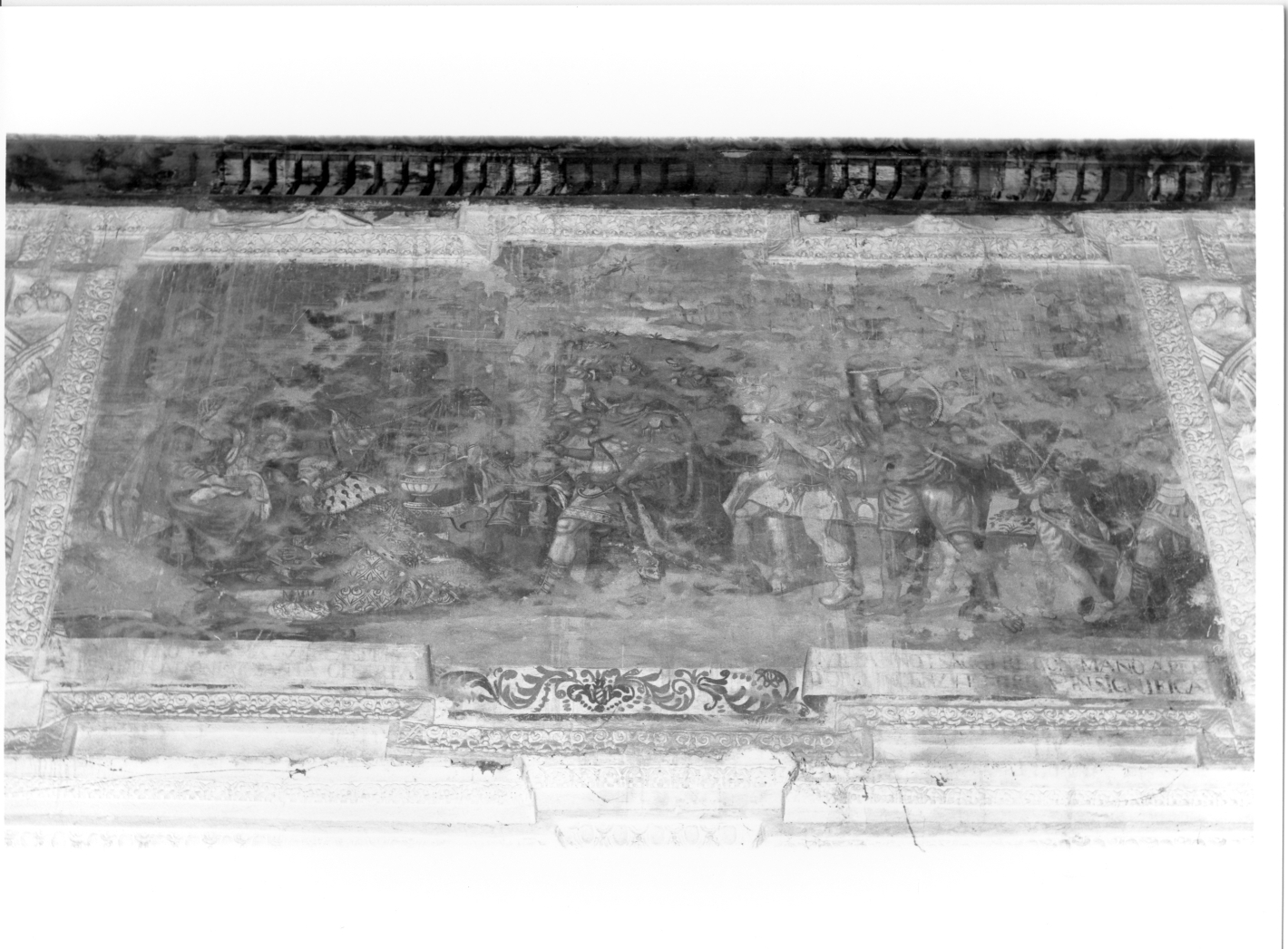 adorazione dei Re Magi (dipinto, elemento d'insieme) - ambito campano (metà sec. XVII)