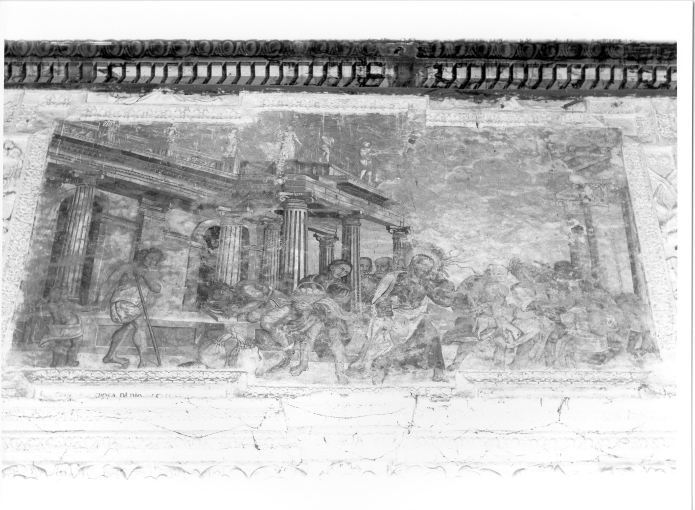 Cristo caccia i mercanti dal tempio (dipinto, elemento d'insieme) - ambito campano (metà sec. XVII)