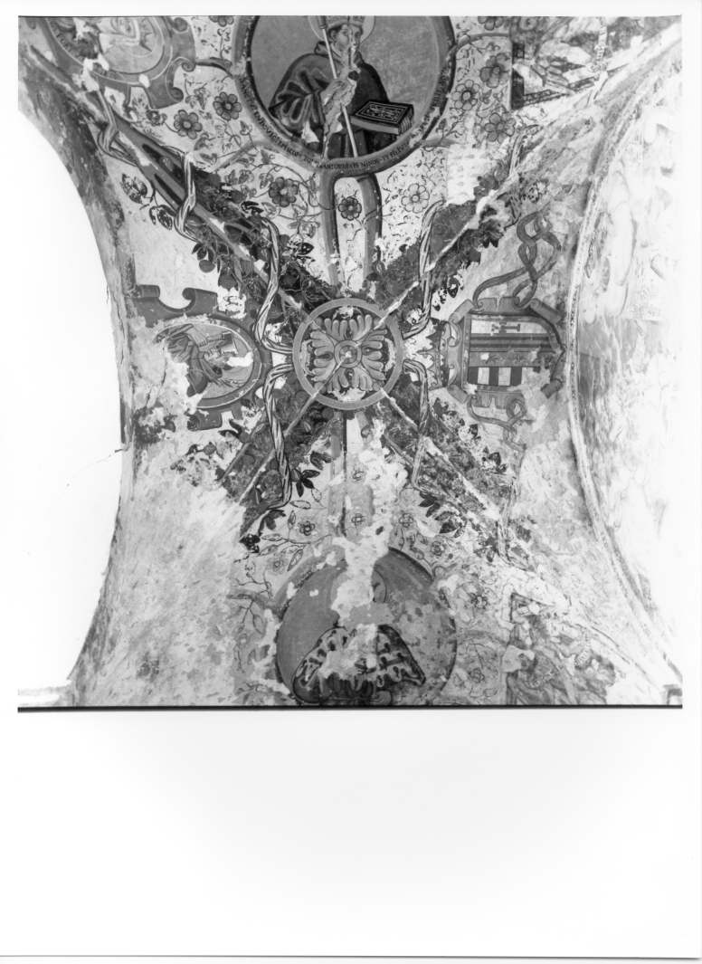 Santi francescani e motivi decorativi floreali (dipinto, elemento d'insieme) - ambito campano (metà sec. XVII)