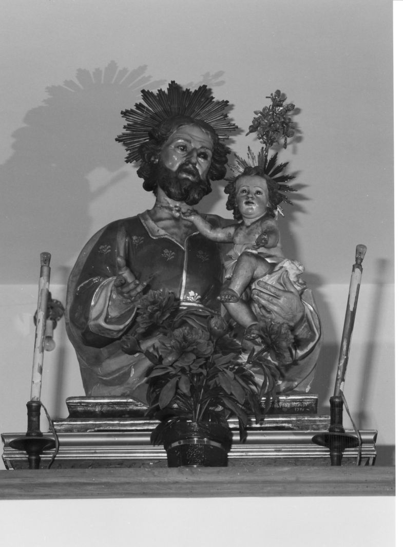 San Giuseppe e Gesù Bambino (scultura) di Sarno Giuseppe (sec. XVIII)