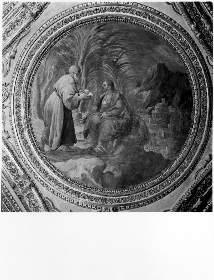 paesaggio con Cristo tentato da Satana (dipinto, ciclo) di Corenzio Belisario (sec. XVII)