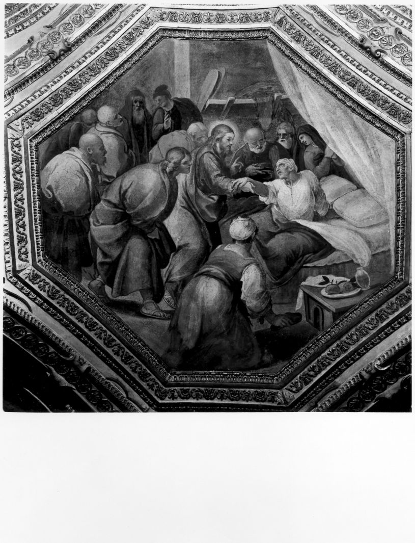 Cristo guarisce la suocera di San Pietro (dipinto, ciclo) di Corenzio Belisario (sec. XVII)