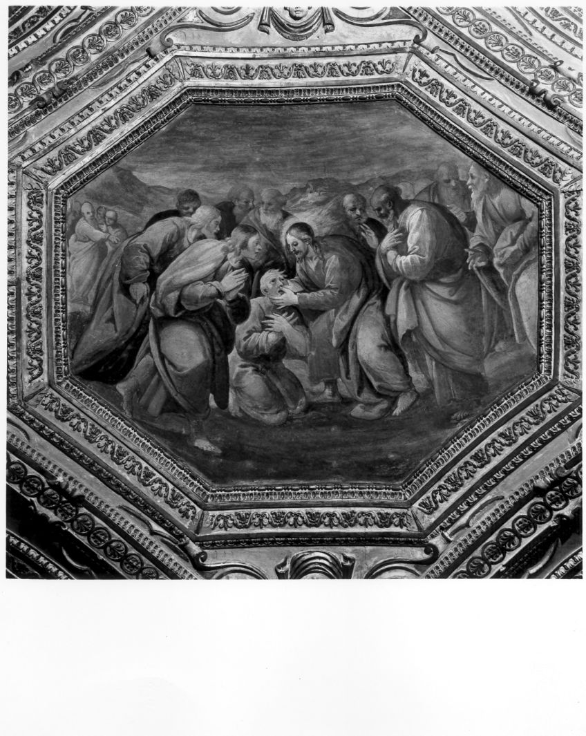 Cristo guarisce il cieco di Gerico (dipinto, ciclo) di Corenzio Belisario (sec. XVII)