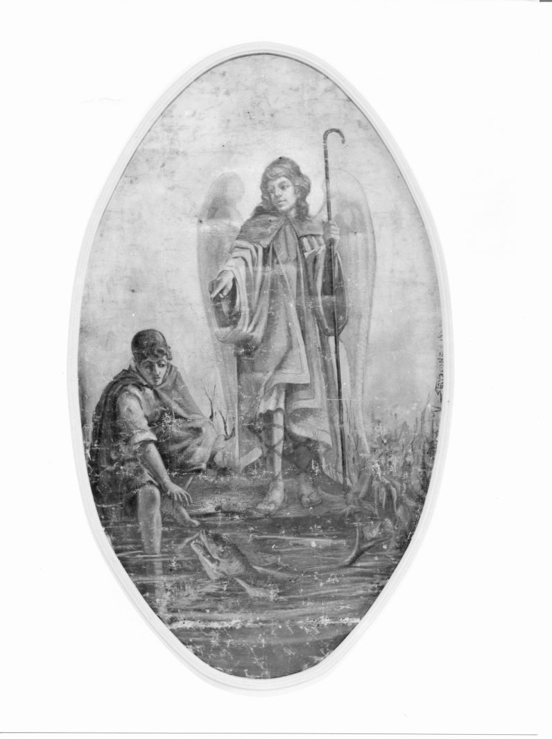 Tobia e San Raffaele arcangelo (dipinto, opera isolata) di Stavalone Vincenzo (secondo quarto sec. XX)