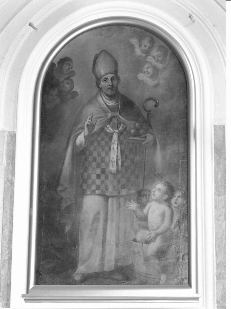 San Nicola di Bari resuscita i tre fanciulli (dipinto) di Polichetti Carmine (seconda metà sec. XVIII)