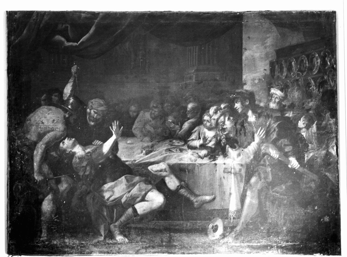 banchetto in casa di Absalom (dipinto) di Preti Mattia detto Cavalier Calabrese (attribuito) (sec. XVII)