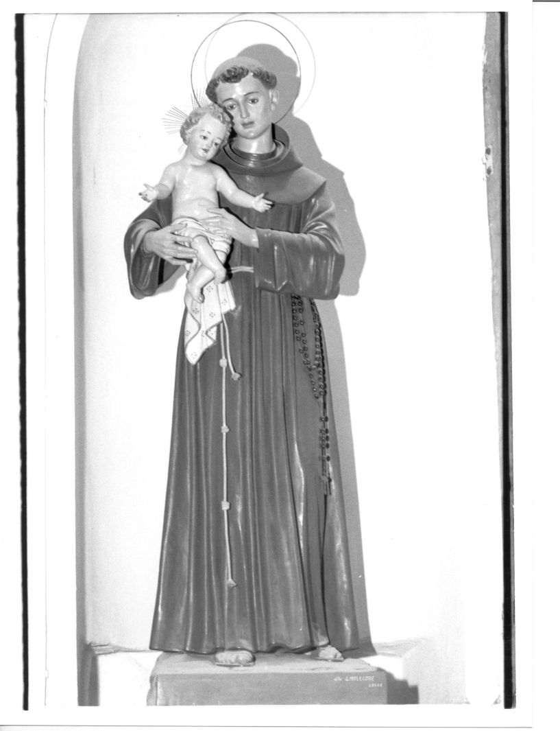 Sant'Antonio da Padova con il bambino (statua) - bottega napoletana (fine sec. XIX)