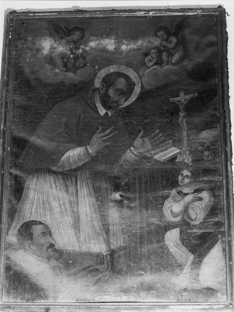 San Carlo Borromeo in adorazione della croce (dipinto) - ambito Italia meridionale (prima metà sec. XVII)