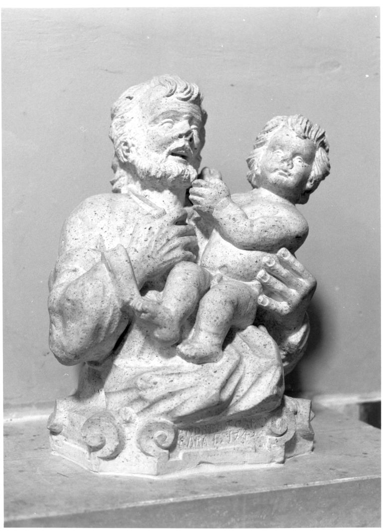 San Giuseppe e Gesù Bambino (scultura) di Carrara Andrea (attribuito) (sec. XVIII)