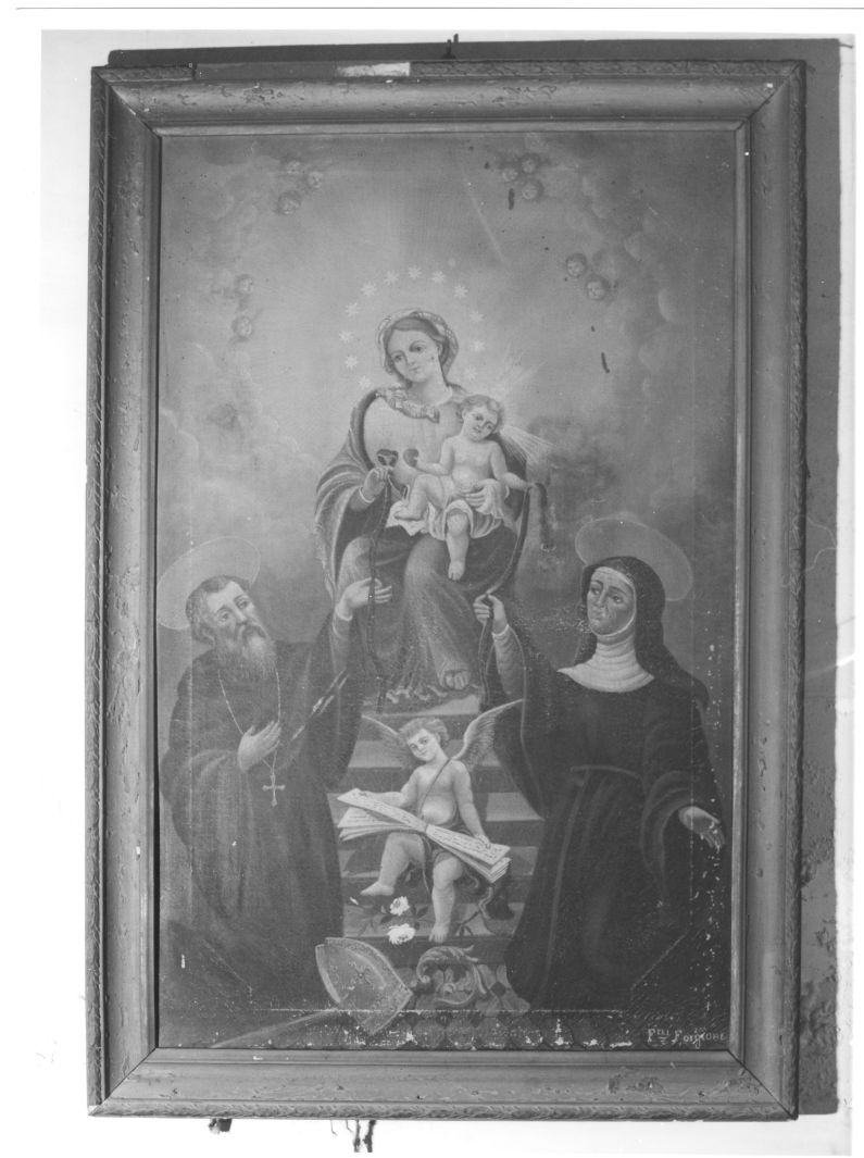 Madonna della cintola e santi (dipinto) - bottega campana (sec. XIX)