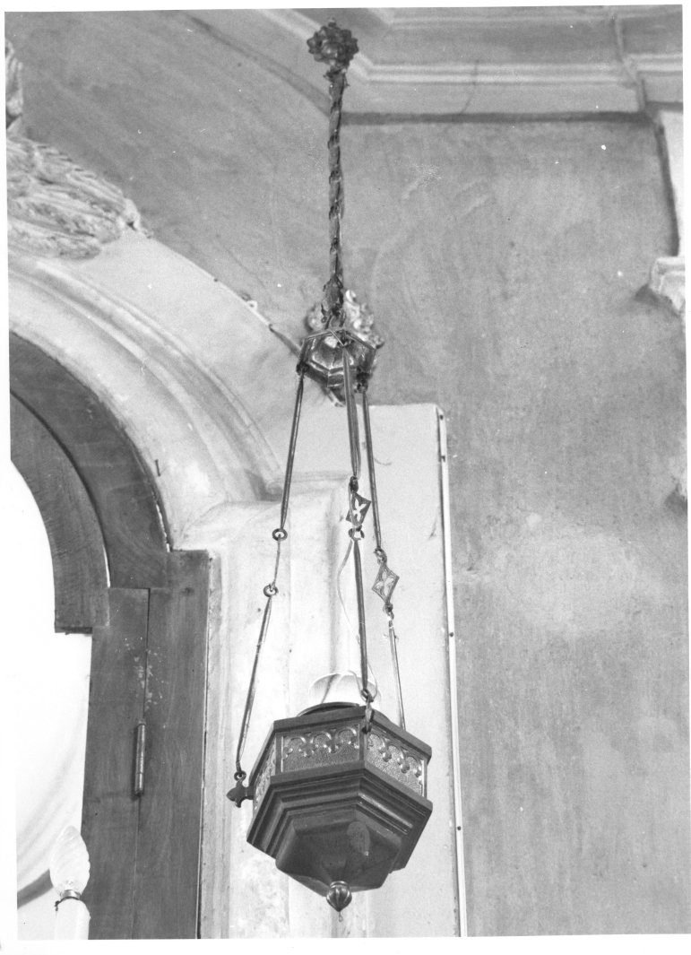 lampada pensile, serie - bottega napoletana (metà sec. XX)