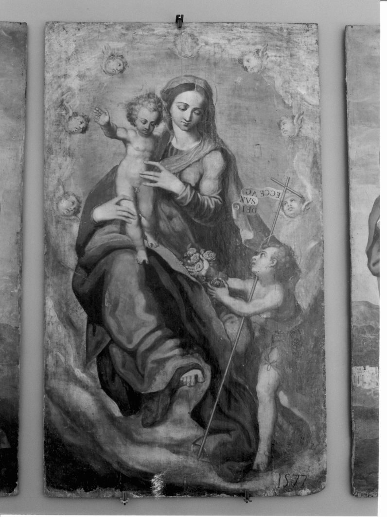 Madonna con Bambino e San Giovannino (scomparto di polittico, elemento d'insieme) di Pino Marco detto Marco da Siena (sec. XVI)