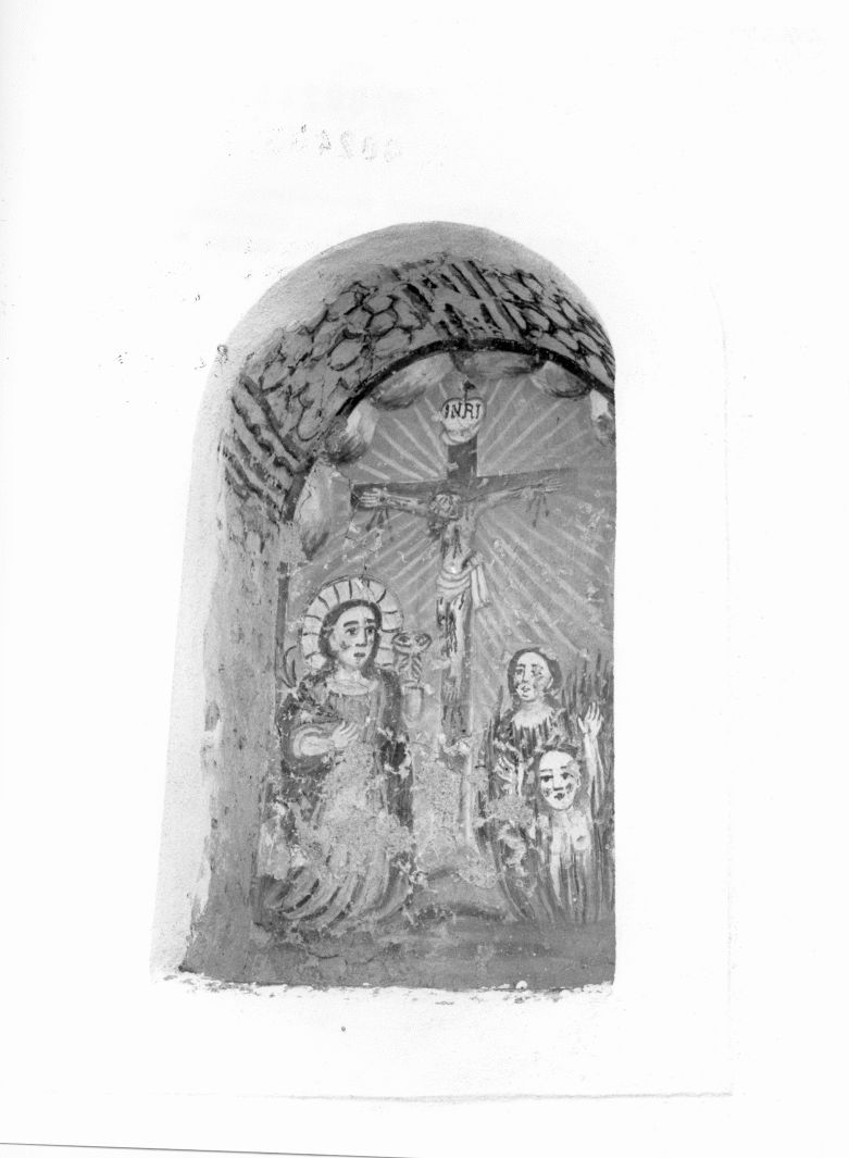 Crocifissione di Cristo con Santa Lucia e anime purganti (edicola, opera isolata) - ambito campano (fine sec. XVI)