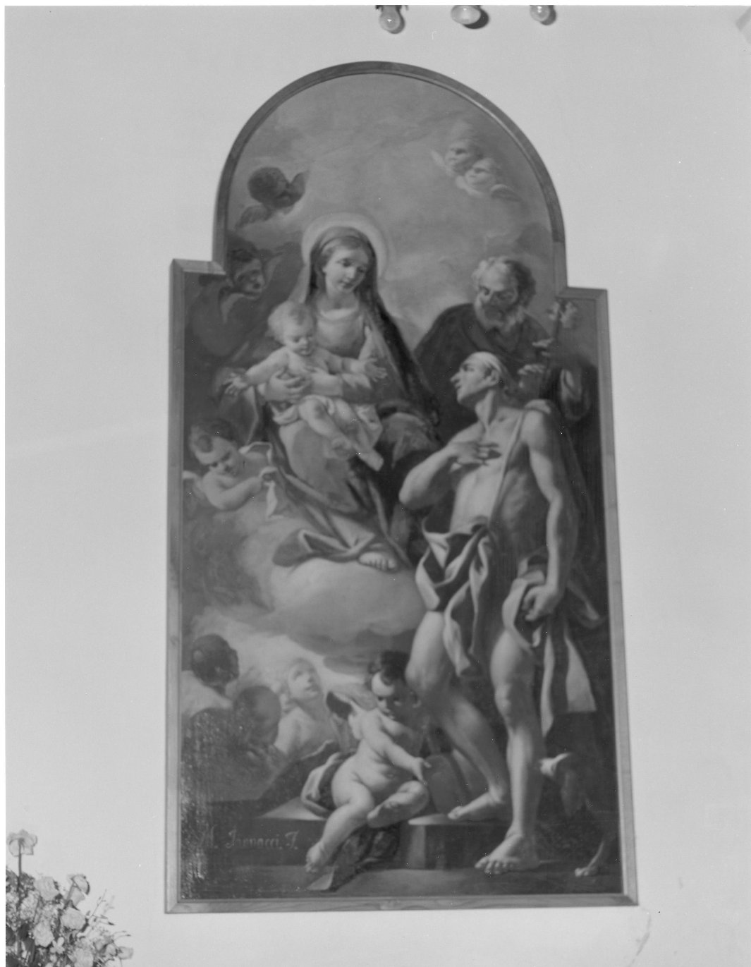 Sacra Famiglia (dipinto) di Iannacci Michelangelo (sec. XVIII)