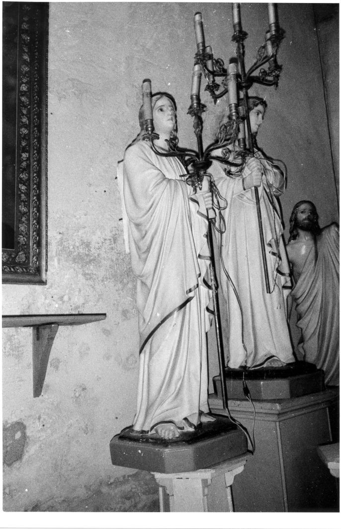angeli portacandelabri (candelabro, coppia) - bottega campana (prima metà sec. XX)