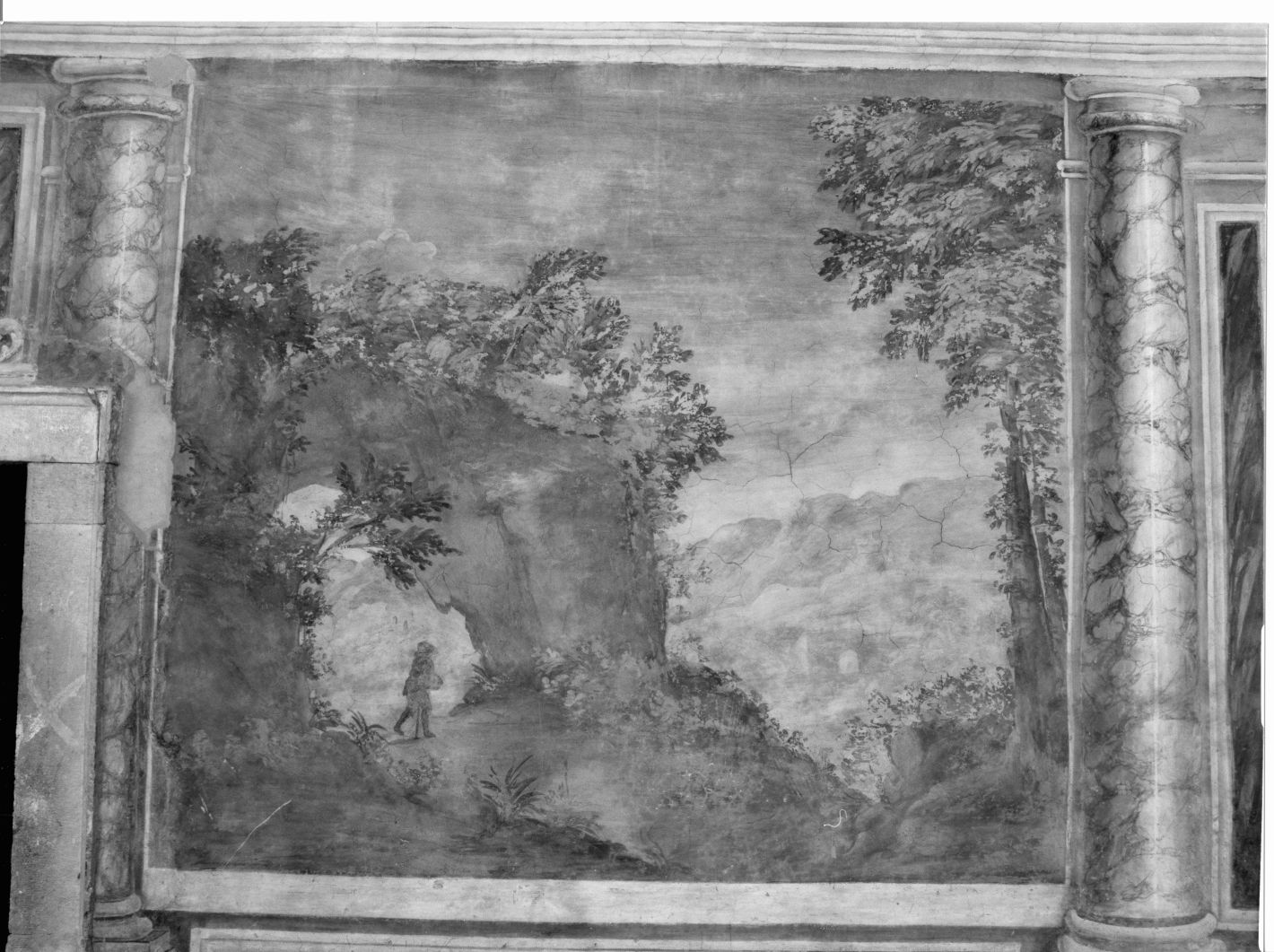 paesaggio (decorazione pittorica) - ambito dianese (sec. XVIII)