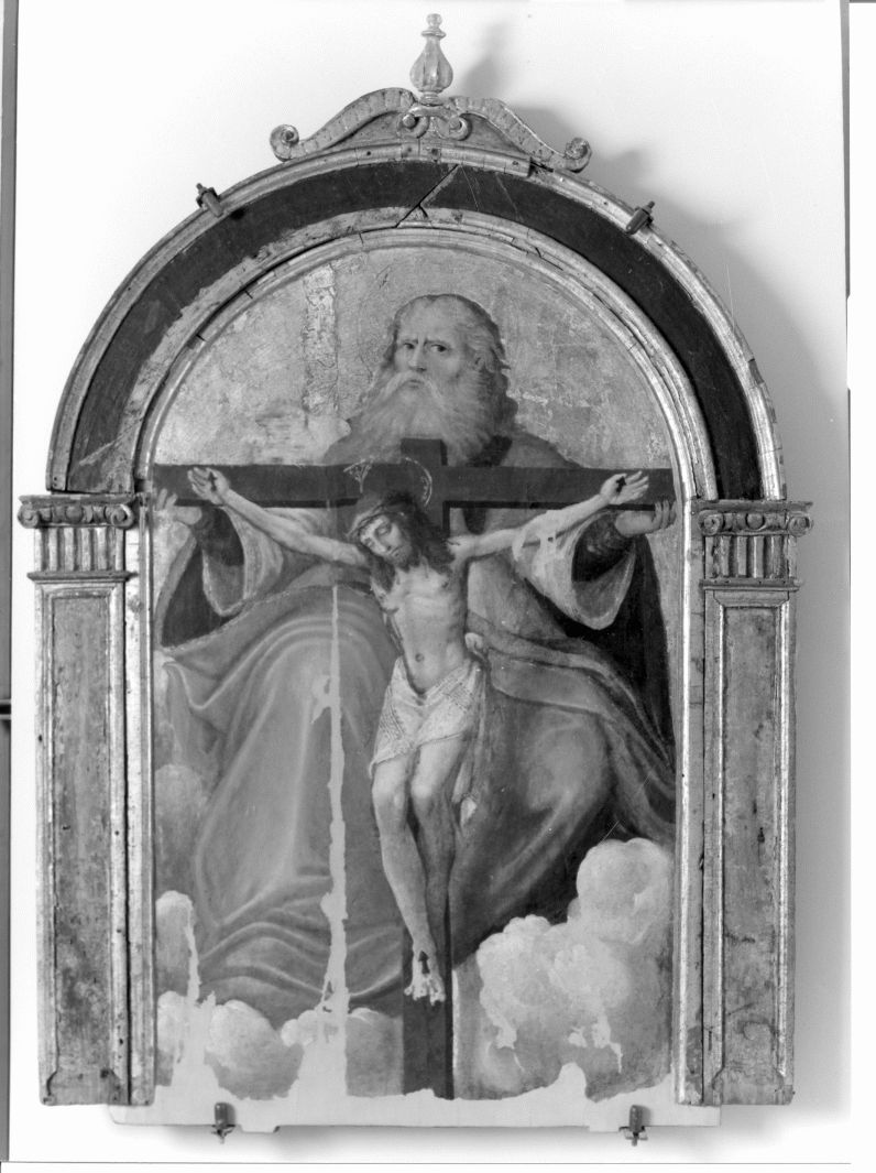 Trinità (dipinto, opera isolata) di Sabatini Andrea detto Andrea da Salerno (bottega) (prima metà sec. XVI)