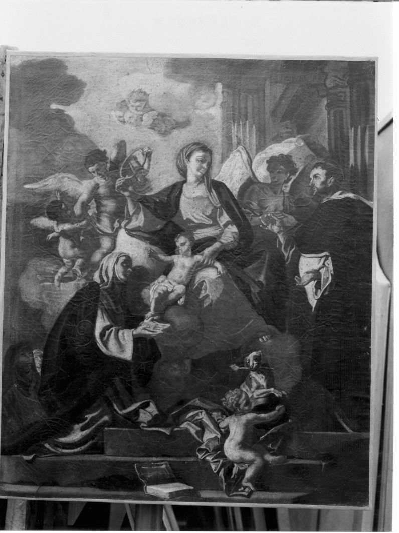 Madonna del Rosario (dipinto) di Solimena Francesco detto Abate Ciccio (cerchia) (sec. XVIII)
