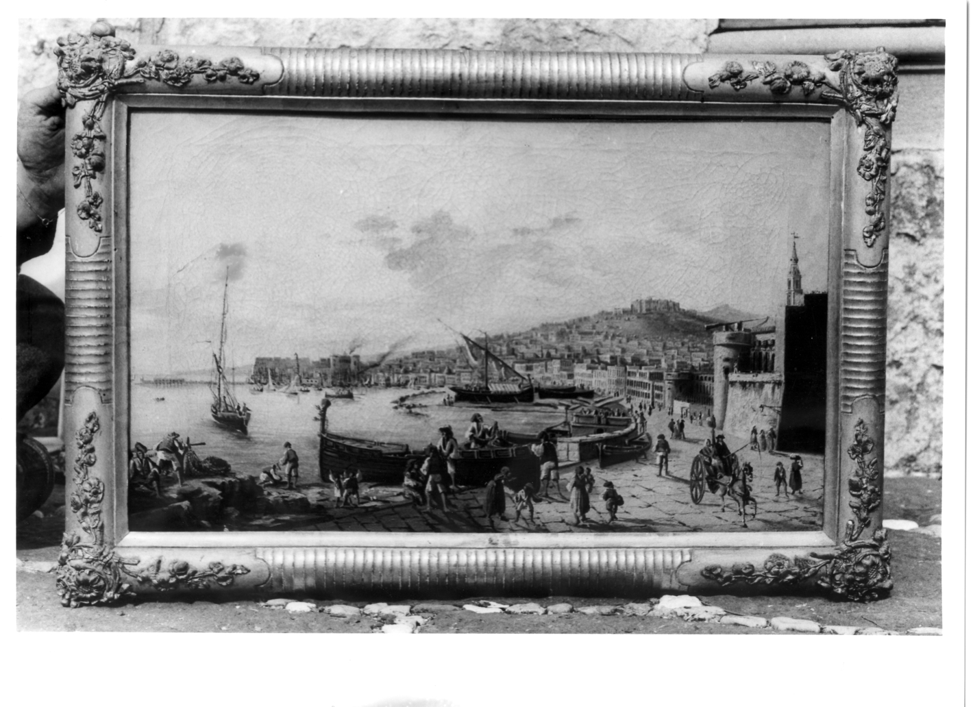 veduta di Napoli con il Carmine in primo piano (dipinto) di Fergola Francesco (sec. XIX)