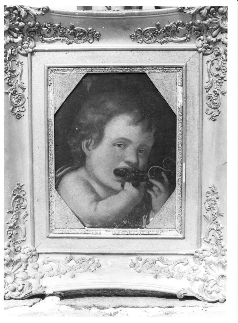 bambino che mangia l'uva (dipinto) - ambito campano (sec. XVI)