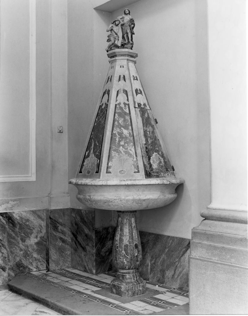 fonte battesimale - a fusto - bottega campana (sec. XVIII)