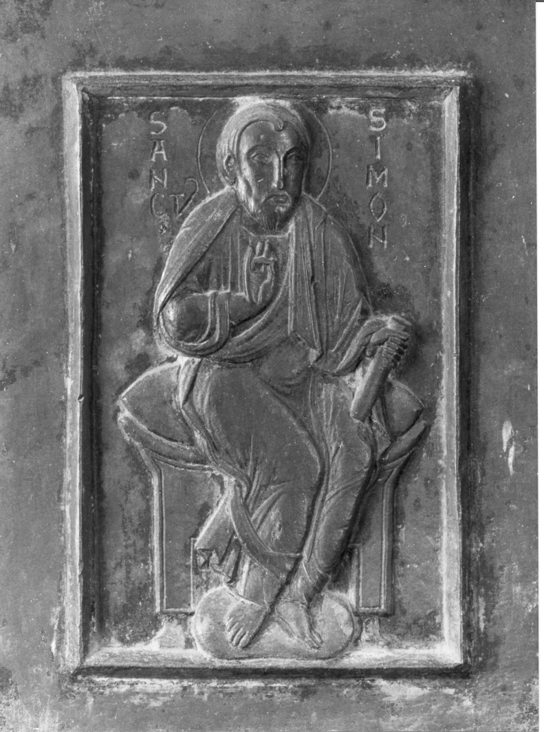 San Simone (formella, elemento d'insieme) di Barisano da Trani (sec. XII)