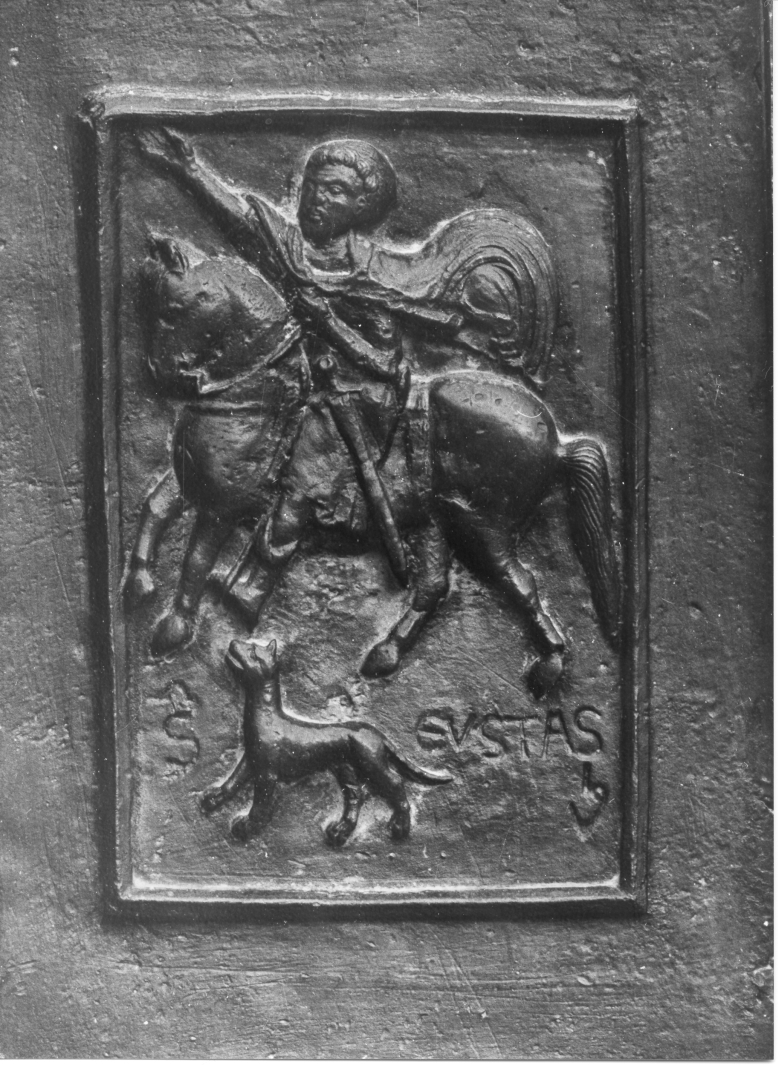 Sant'Eustachio (formella, elemento d'insieme) di Barisano da Trani (sec. XII)