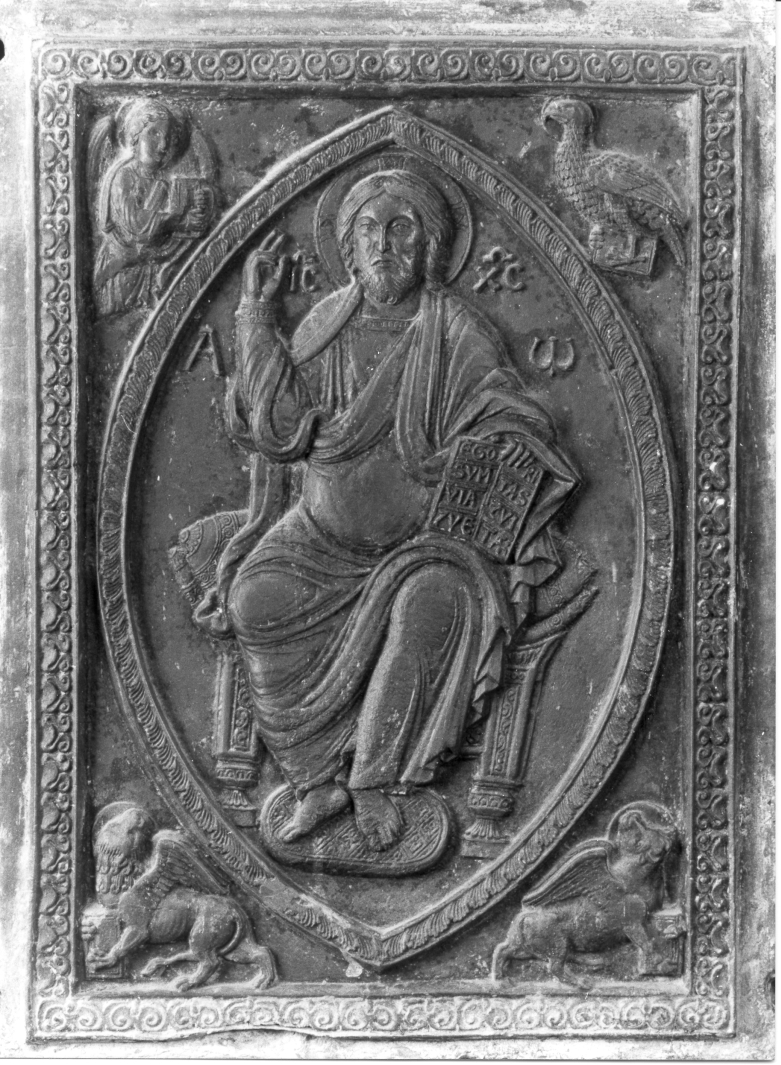 Cristo Pantocratore (formella, elemento d'insieme) di Barisano da Trani (sec. XII)