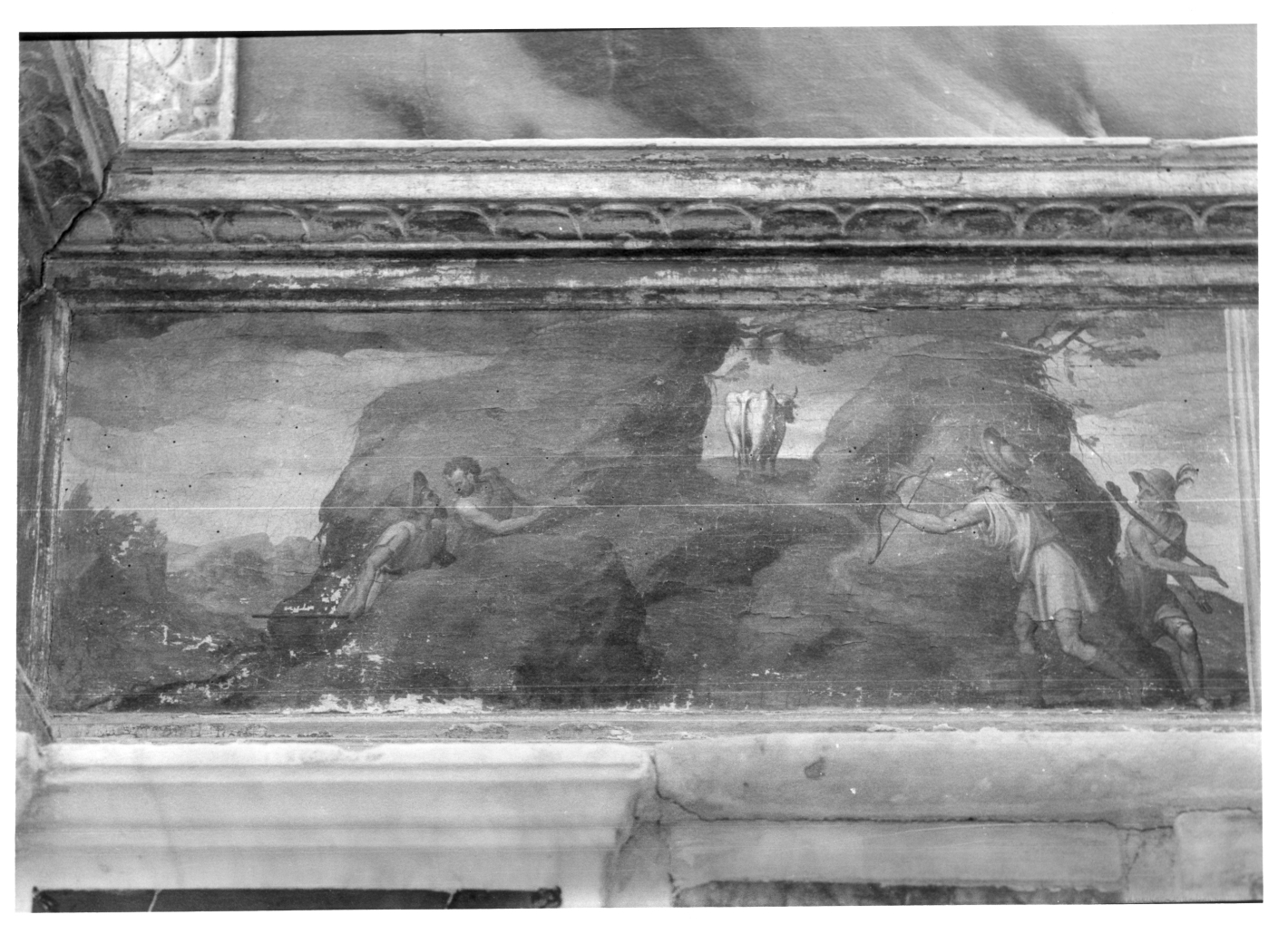 apparizione di San Michele Arcangelo sul monte Gargano (dipinto, elemento d'insieme) di D'Amato Giovannangelo (sec. XVI)