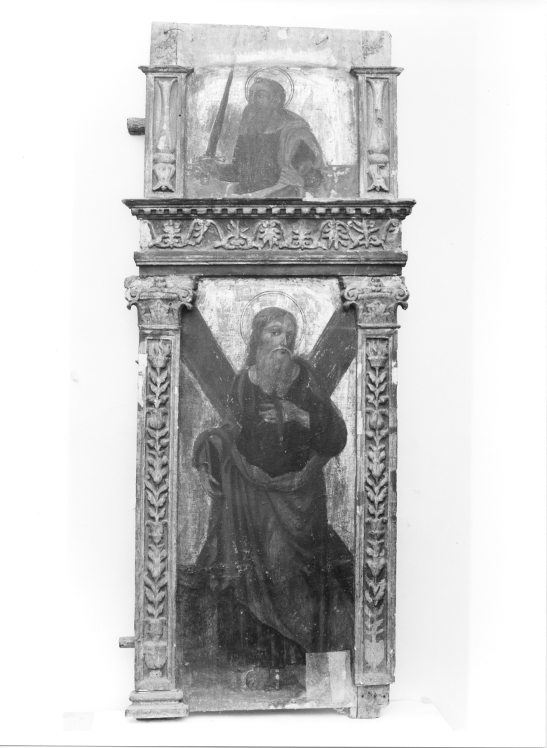 Sant'Andrea e San Paolo (scomparto di polittico, elemento d'insieme) di Maestro dei polittici francescani (sec. XVI)