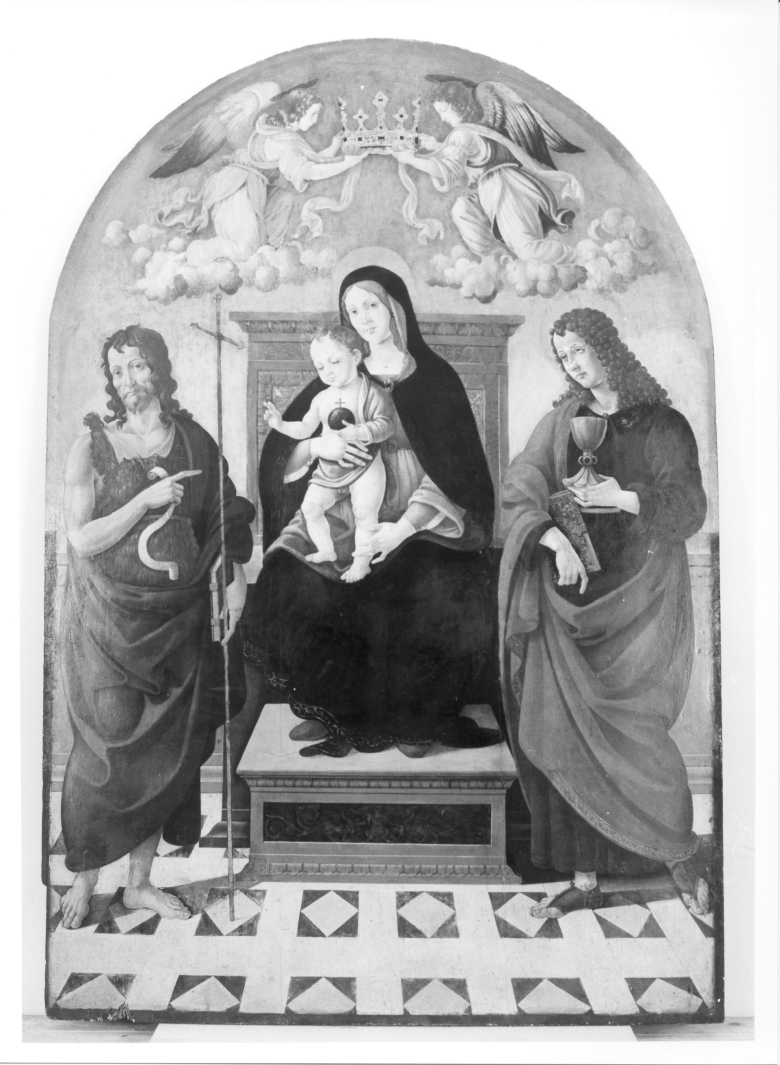 Madonna in trono con Bambino e Santi (scomparto di polittico, elemento d'insieme) di Maestro del Polittico di Angri (primo quarto sec. XVI)