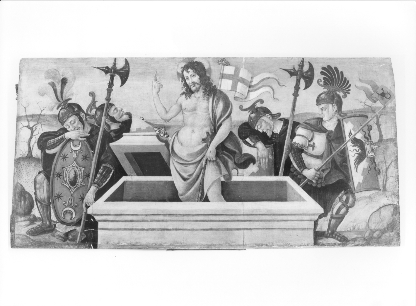 Cristo risorto (scomparto di polittico, elemento d'insieme) di Maestro del Polittico di Angri (primo quarto sec. XVI)