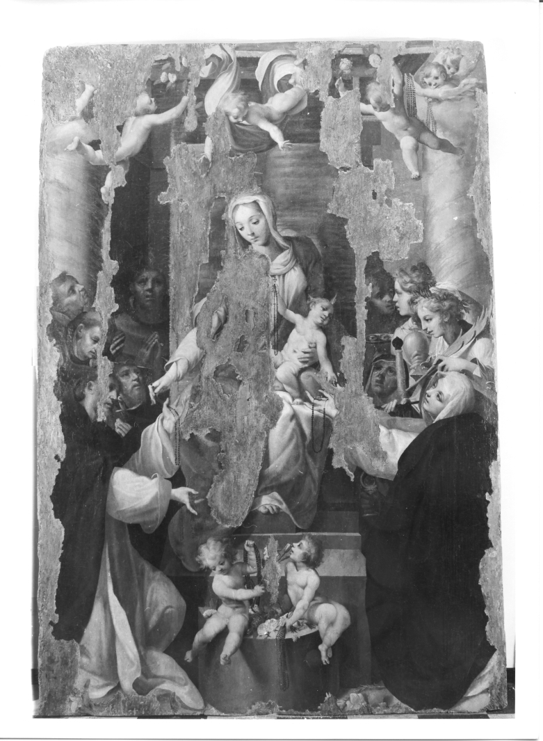 Madonna del Rosario e Santi (dipinto) di Curia Francesco (sec. XVII)