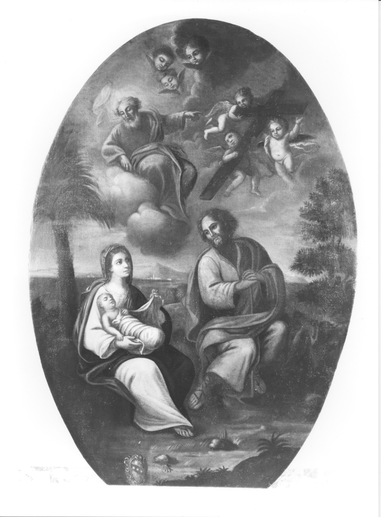 riposo nella fuga in Egitto (dipinto) di Montesano L (sec. XIX)