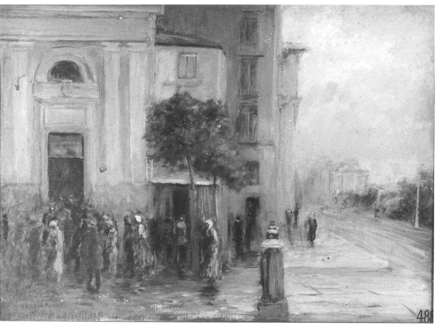 Dopo la pioggia (dipinto) di Beraglia Arturo (sec. XX)