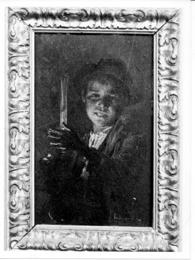 ragazzo con lume (dipinto) di Esposito Gaetano (attribuito) (sec. XIX)