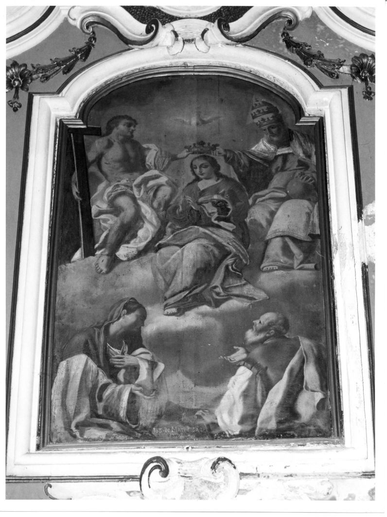 incoronazione di Maria Vergine (dipinto) di De Mari Gian Battista (attribuito) (sec. XVIII)