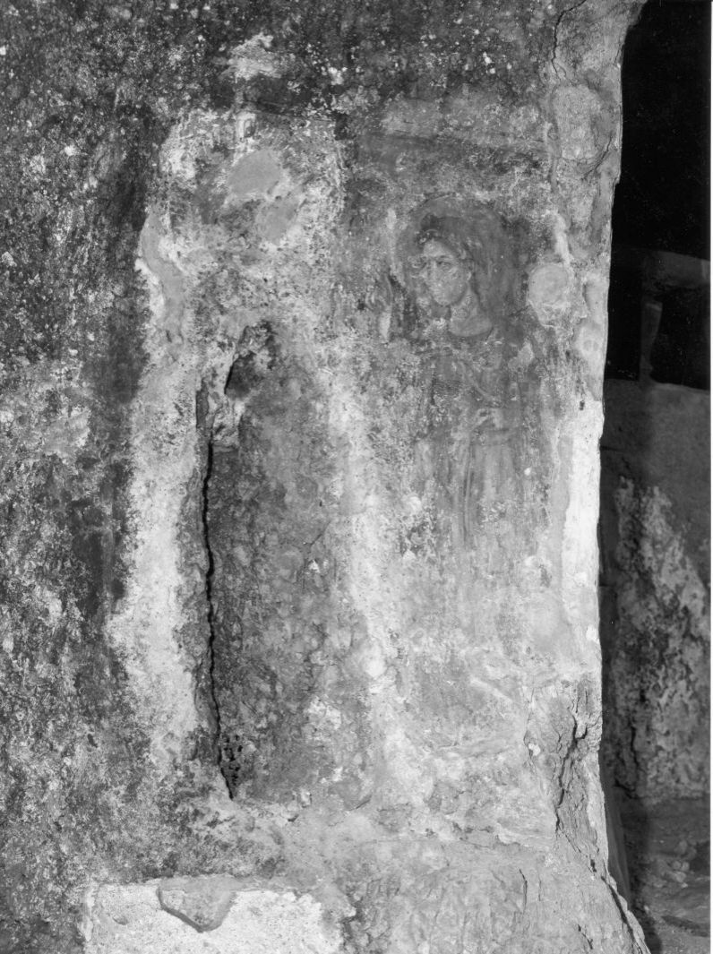 San Michele Arcangelo (dipinto, frammento) - ambito campano (prima metà sec. XIV)