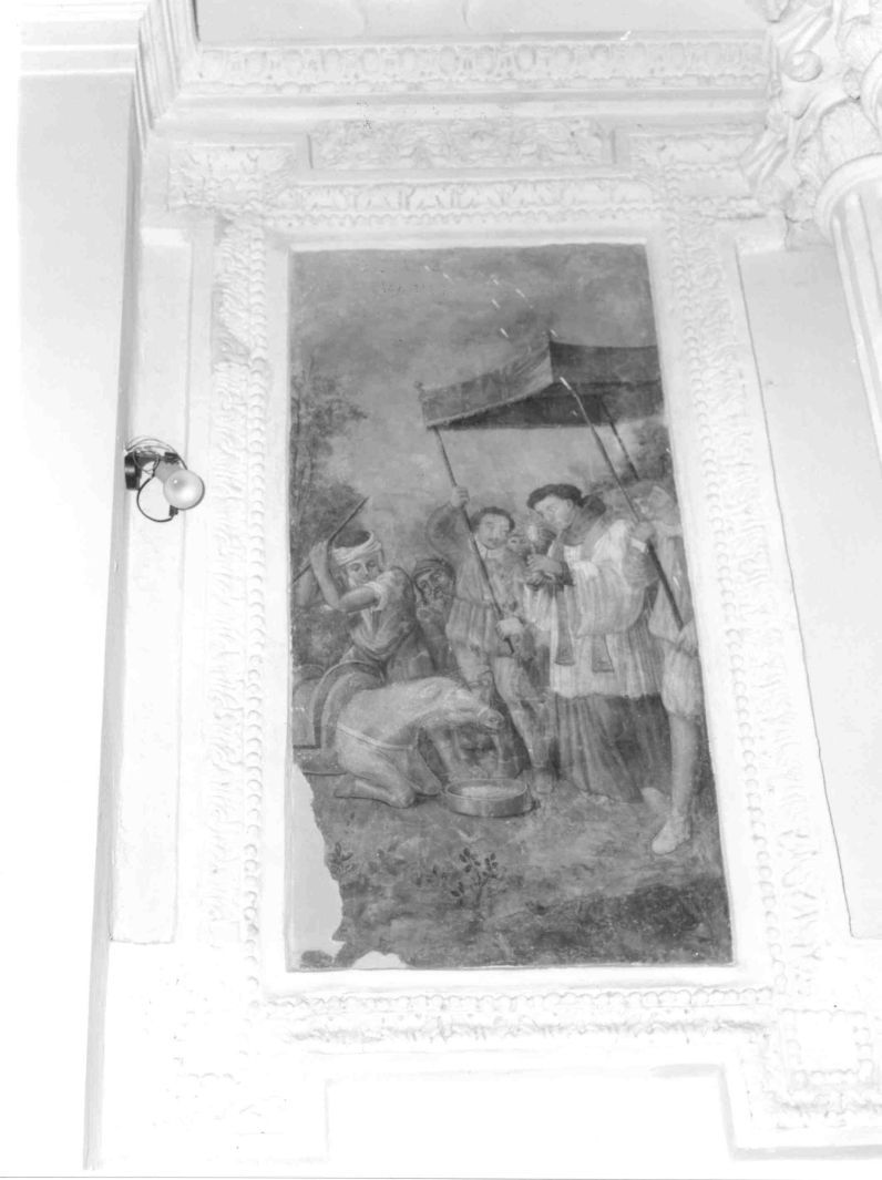 Sant'Antonio da Padova e il miracolo dell'asino (dipinto) - ambito Italia meridionale (sec. XVII)