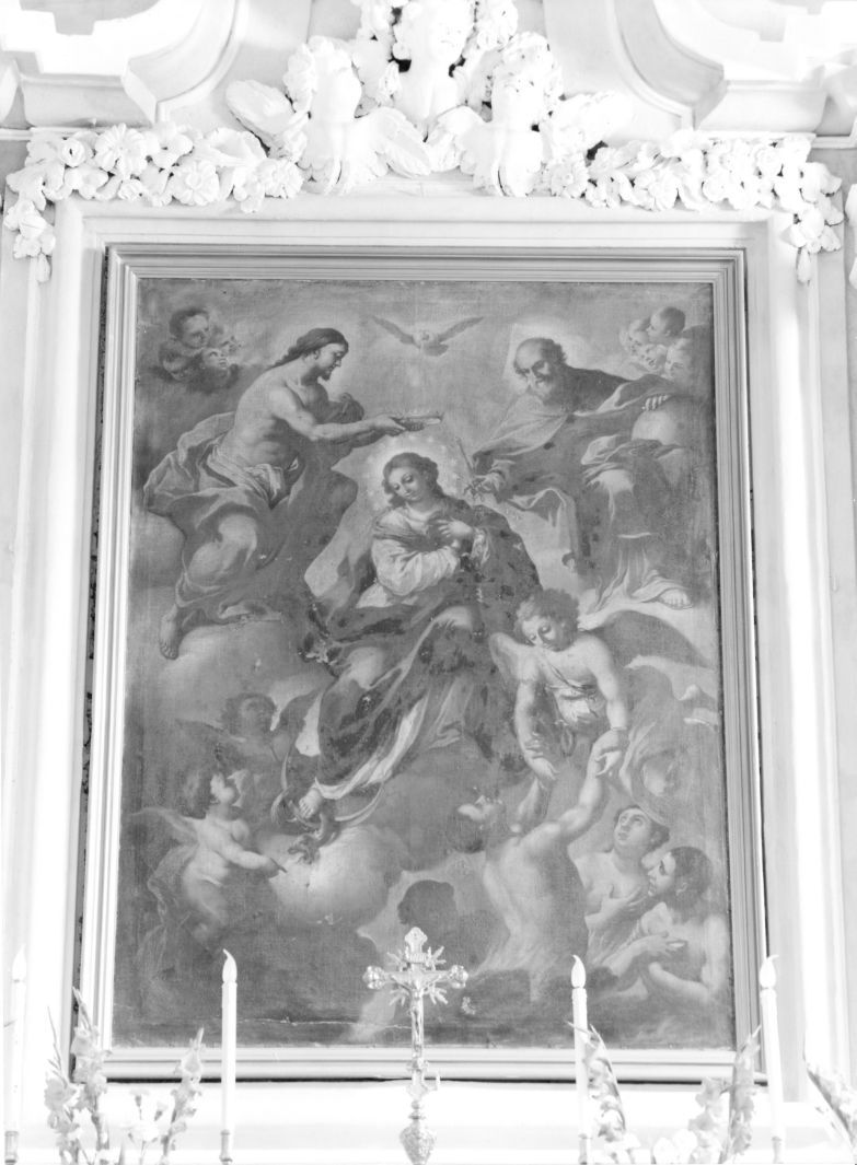 incoronazione di Maria Vergine (dipinto) di De Mura Francesco (cerchia) (sec. XVIII)