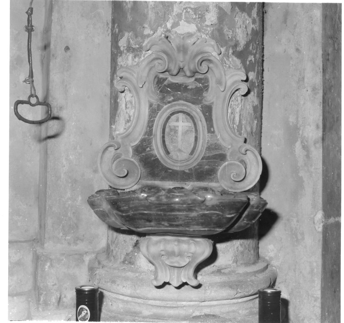 acquasantiera da parete - bottega campana (seconda metà sec. XVIII)