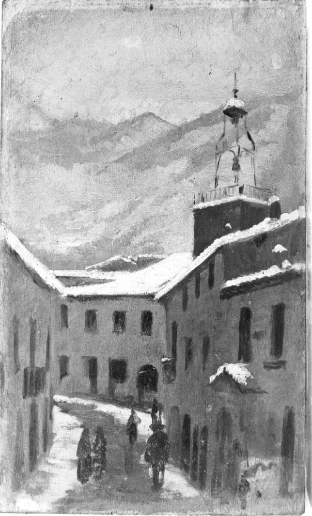 paesaggio invernale (dipinto, opera isolata) di Lenzi Michele (attribuito) (seconda metà sec. XIX)